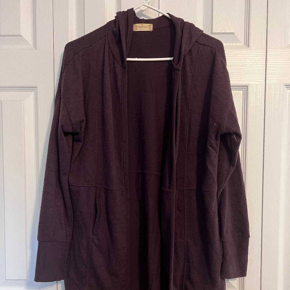 Purple Cardigan with Hood